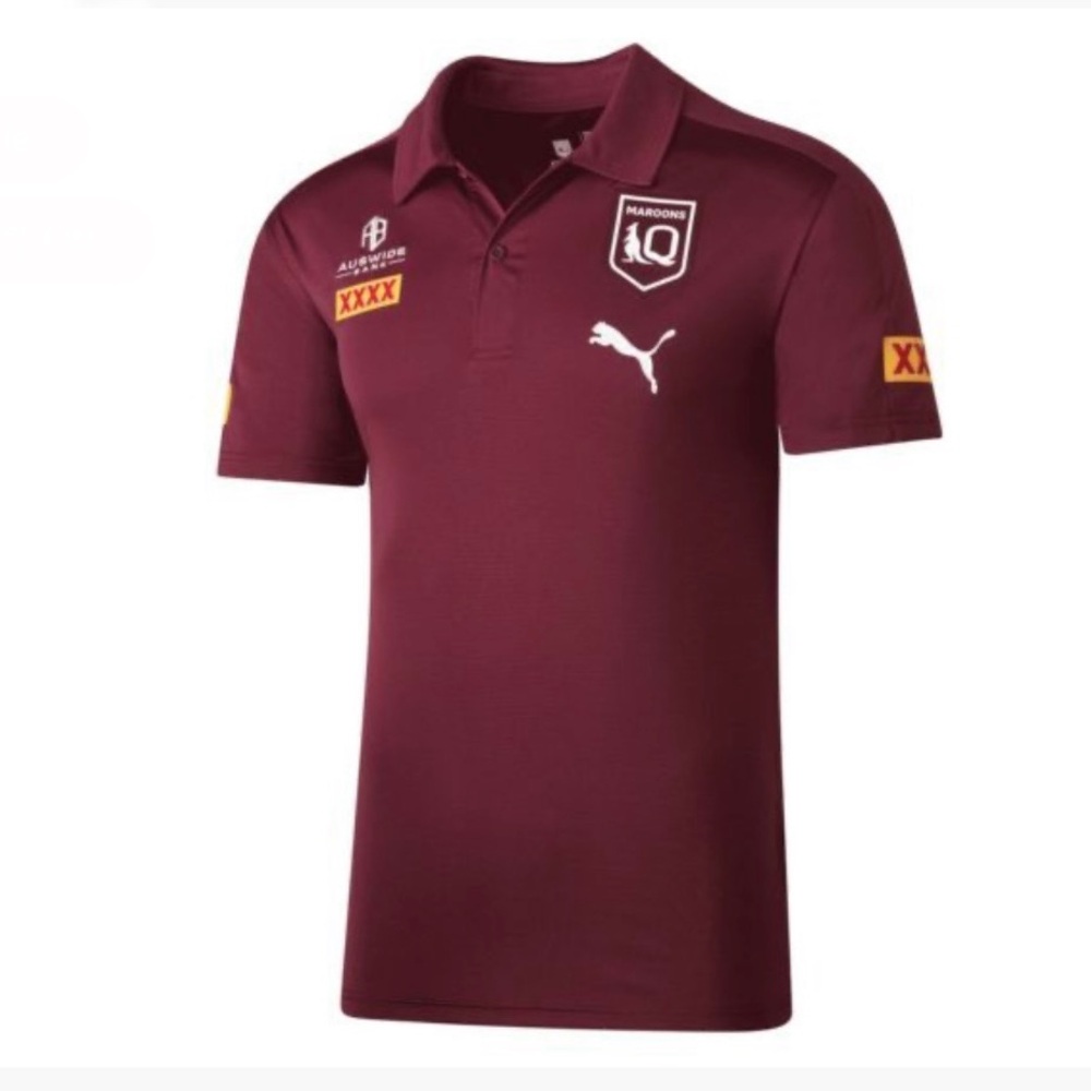 2022 Queensland State of Origin Media Polo - Puma - Maroon - Medium